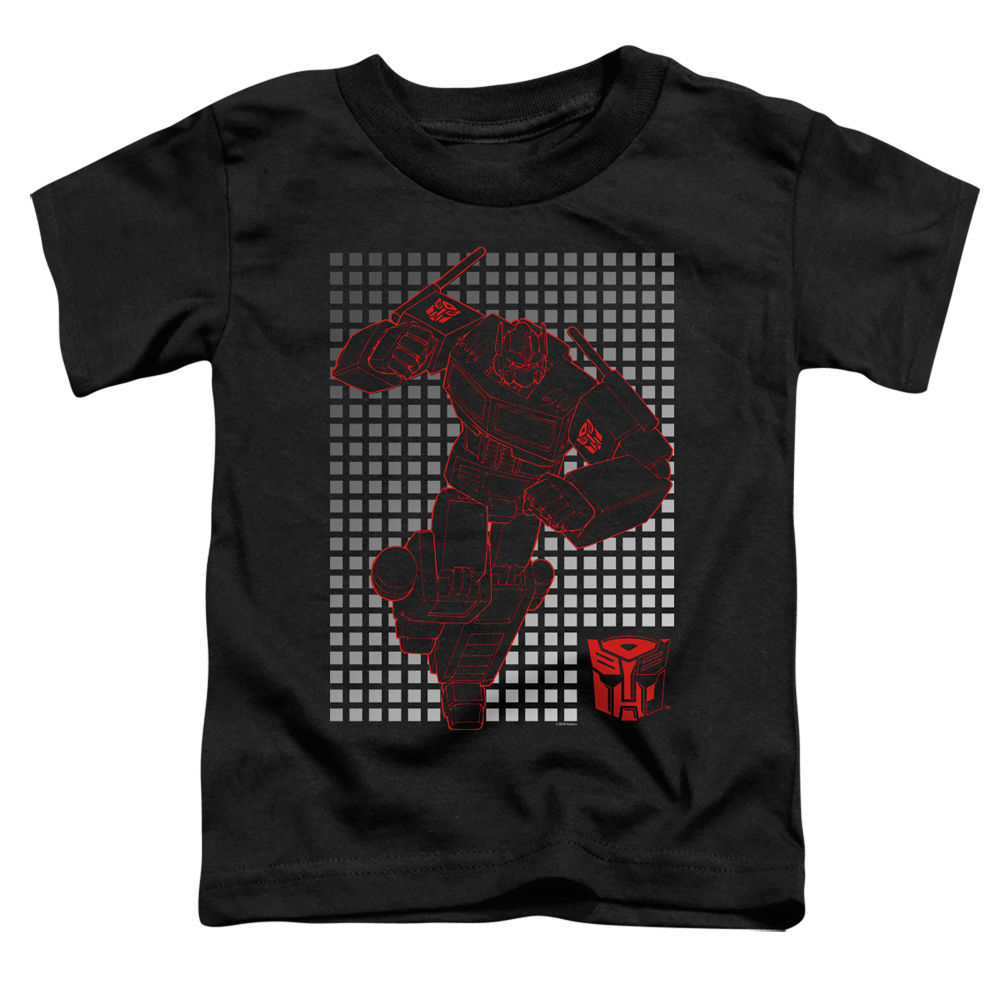 Transformers & Optimus Grid-Short Sleeve Toddler Tee, Black - Small 2T