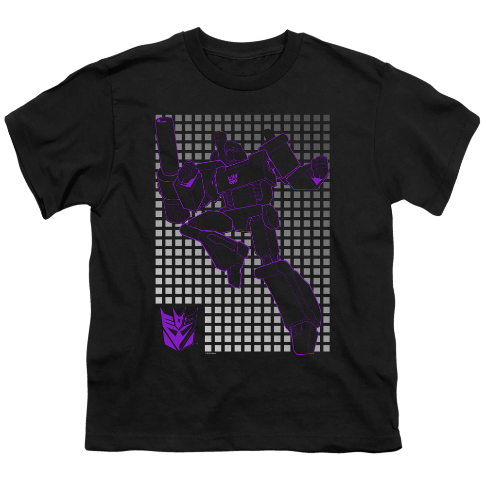 Transformers & Megatron Grid-Short Sleeve Youth 18-1 T-Shirt, Black - Medium