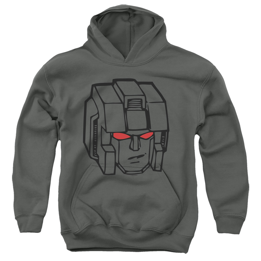 Transformer Starscream Head-Youth Pull-Over Hoodie, Charcoal - Extra Large