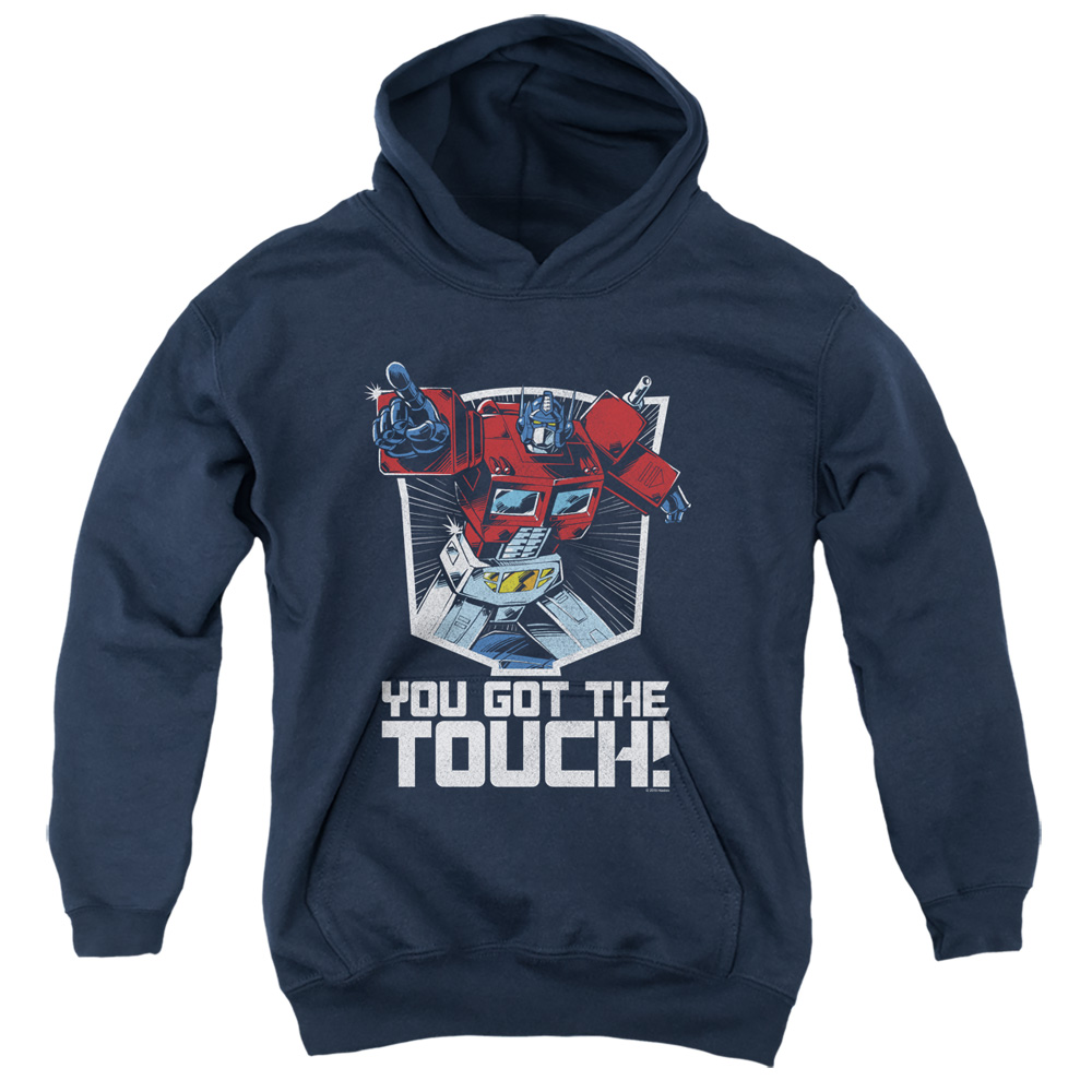 Transformers & You Got the Touch-Youth Pull-Over Hoodie, Navy - Extra Large