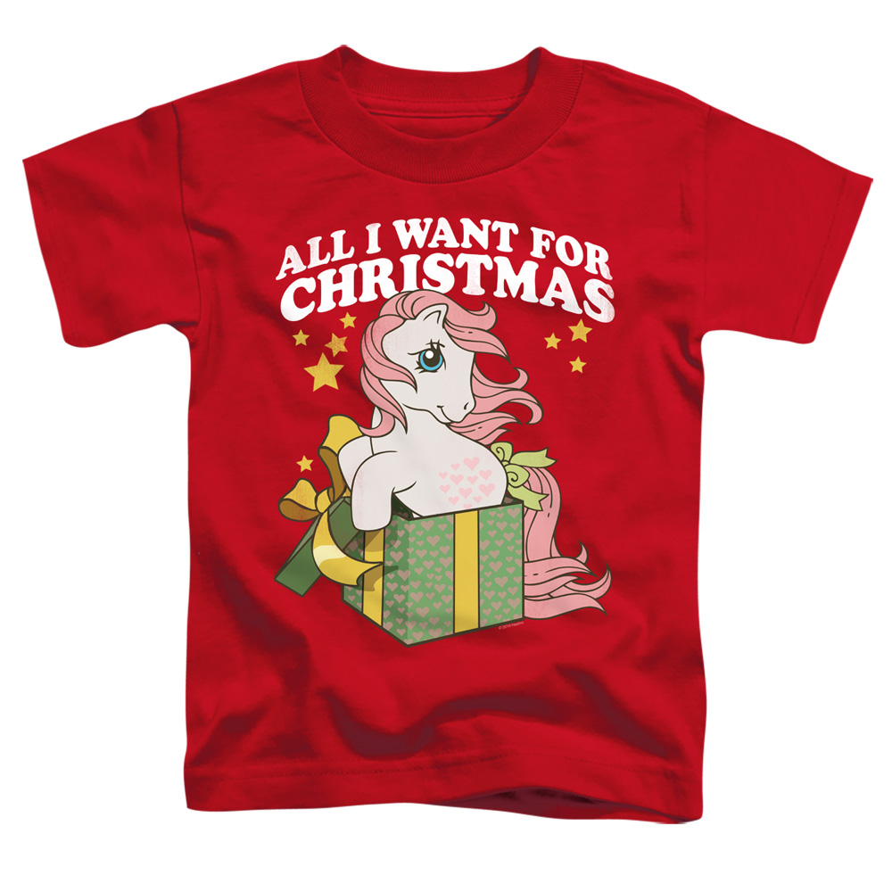 My Little Pony Retro & All I Want-Short Sleeve Toddler Tee, Red - Small 2T