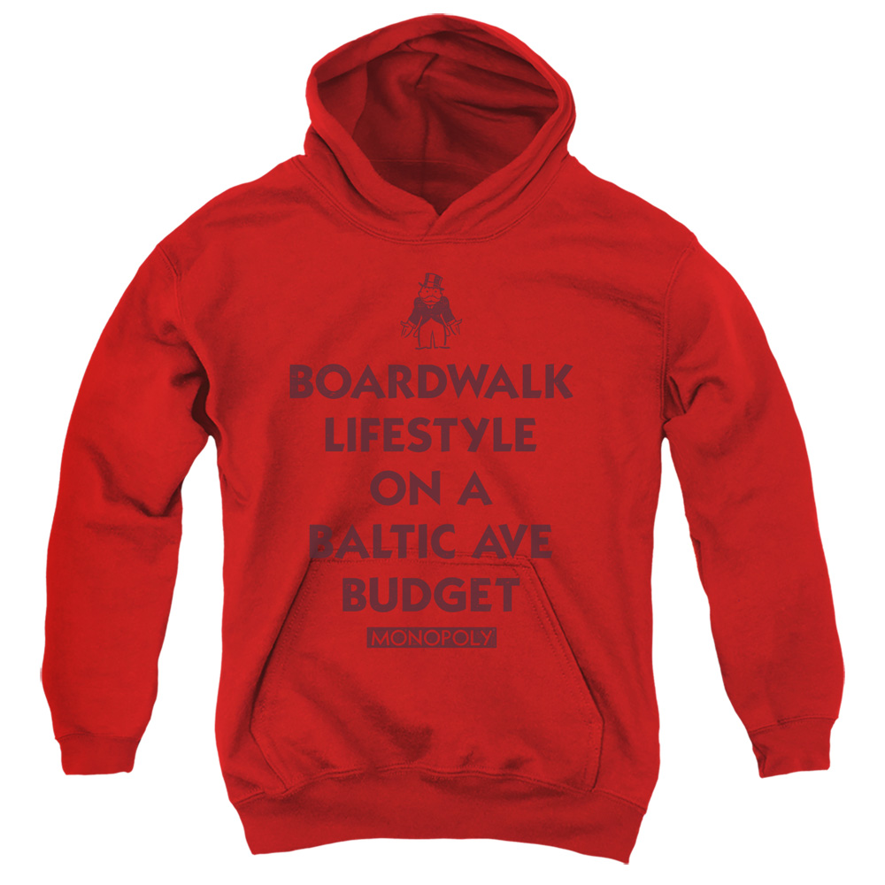 Monopoly & Lifestyle Vs Budget-Youth Pull-Over Hoodie, Red - Extra Large