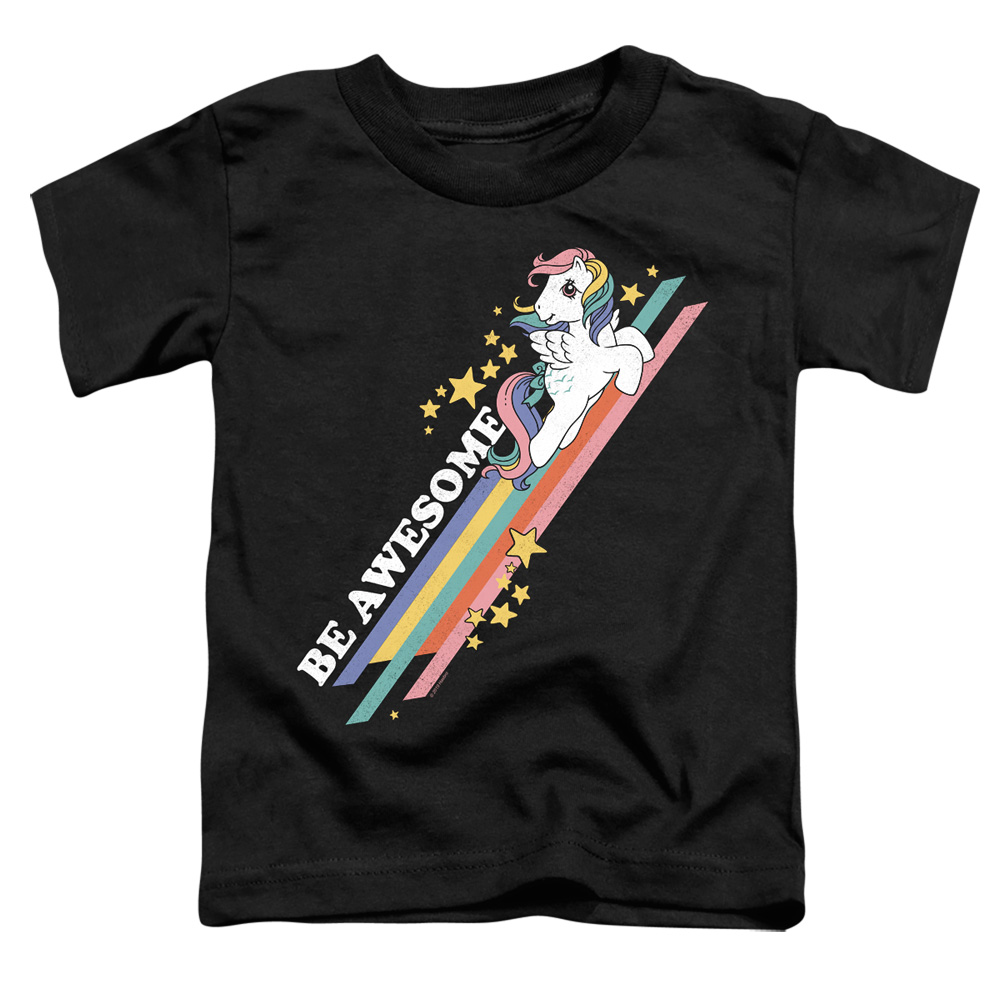 My Little Pony Retro & Be Awesome-Short Sleeve Toddler Tee, Black - Large 4T