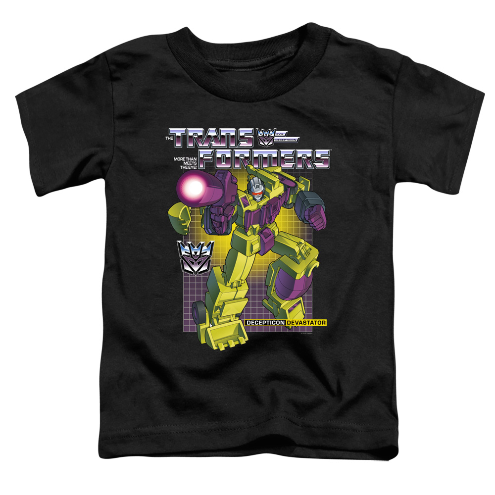 Transformers & Devastator-Short Sleeve Toddler Tee, Black - Large 4T