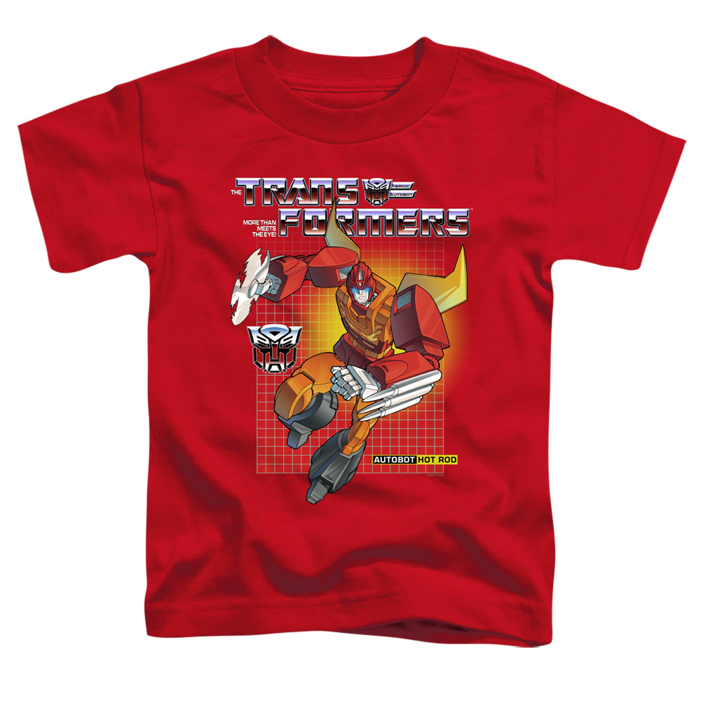 Transformers & Hot Rod-Short Sleeve Toddler Tee, Red - Small 2T
