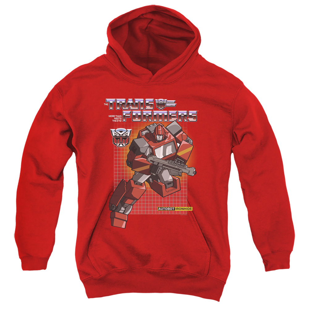 Transformers & Ironhide-Youth Pull-Over Hoodie, Red - Small