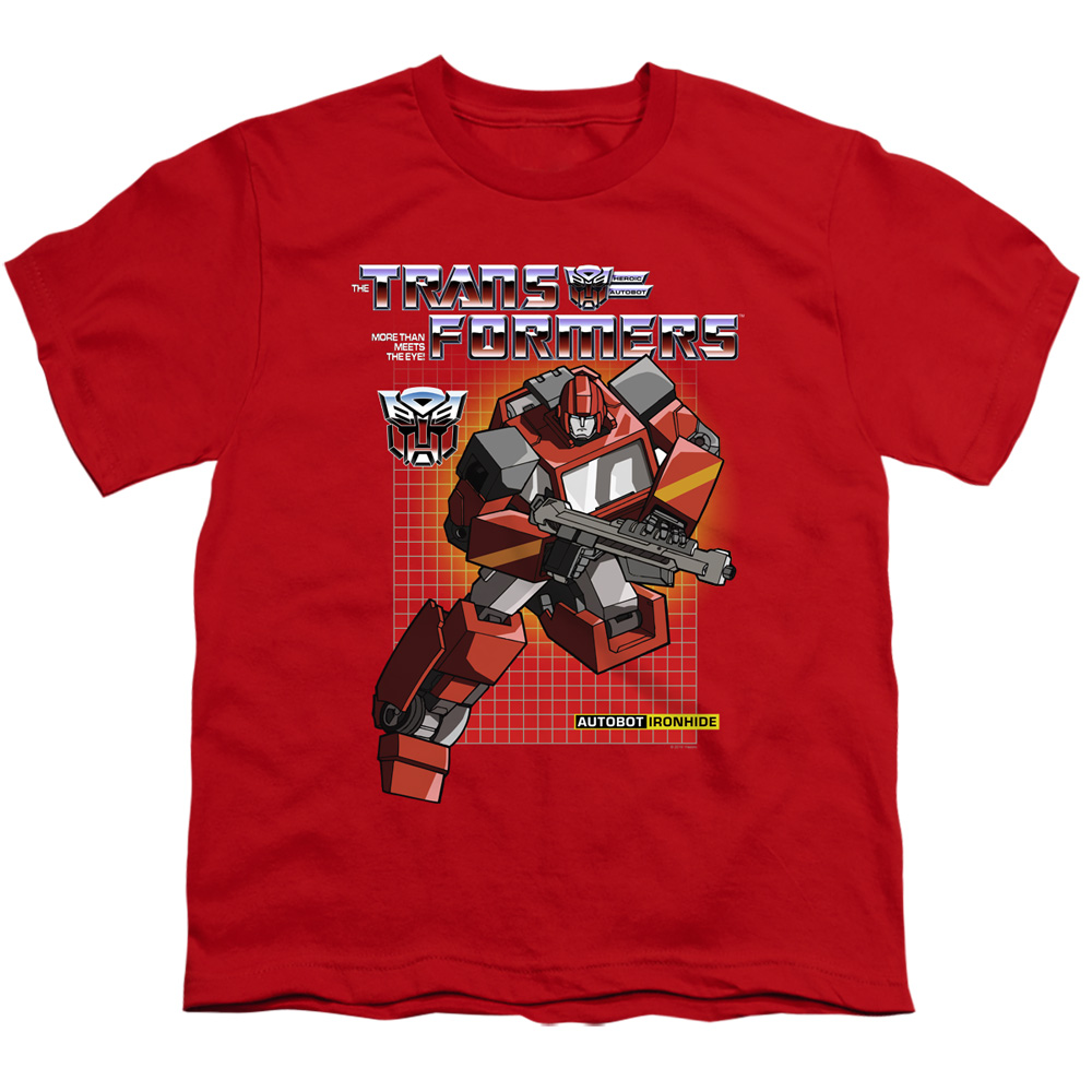 Transformers & Ironhide-Short Sleeve Youth 18-1 T-Shirt, Red - Small