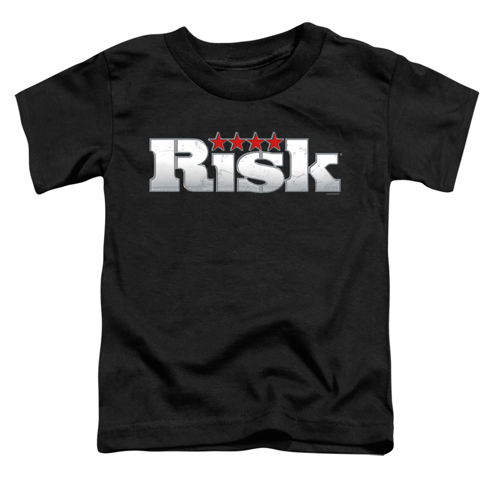 Risk & Logo-Short Sleeve Toddler Tee, Black - Large 4T