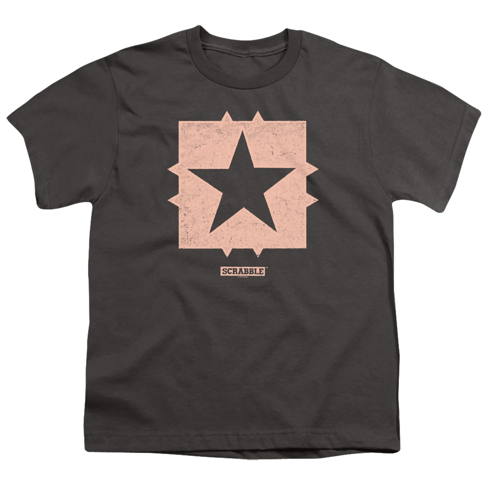 Scrabble & Free Space-Short Sleeve Youth 18-1 T-Shirt, Charcoal - Medium
