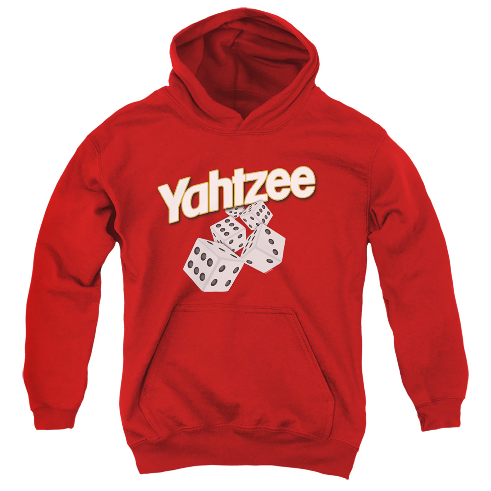 Yahtzee & Tumbling Dice-Youth Pull-Over Hoodie, Red - Small