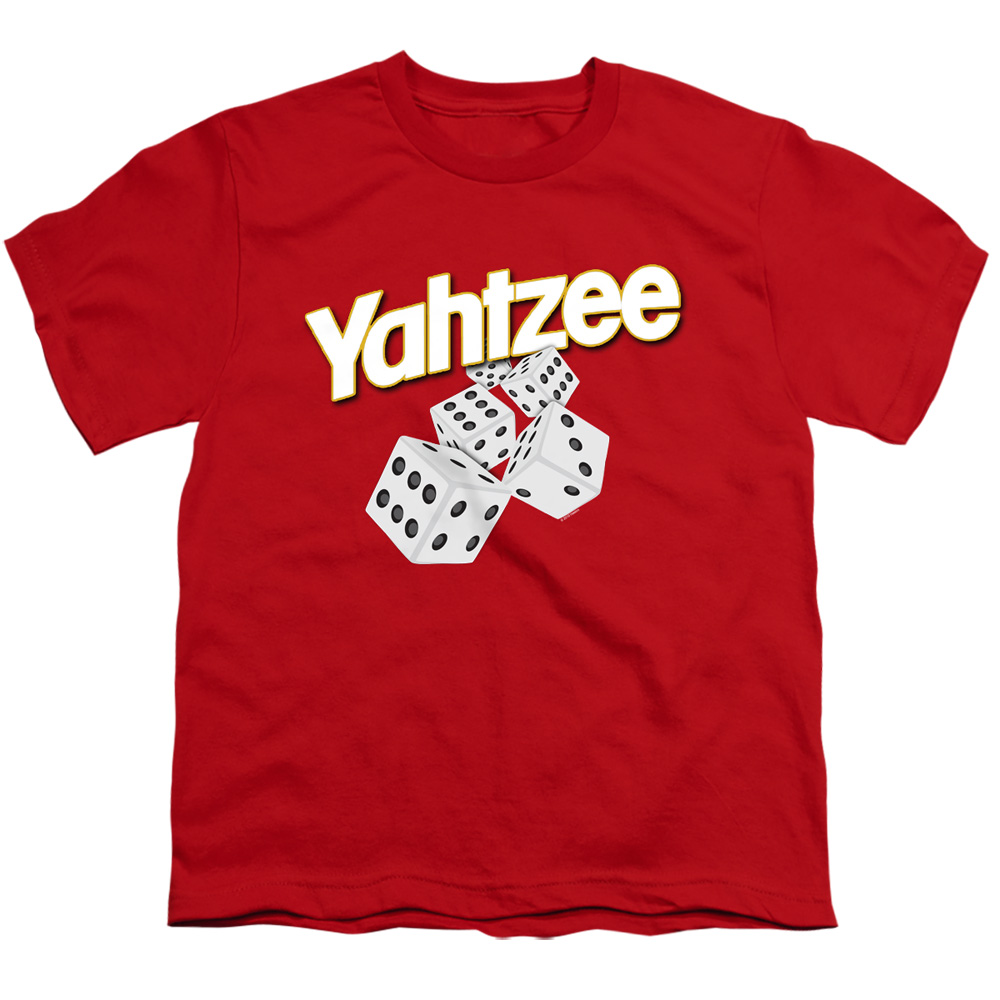 Yahtzee & Tumbling Dice-Short Sleeve Youth 18-1 T-Shirt, Red - Medium
