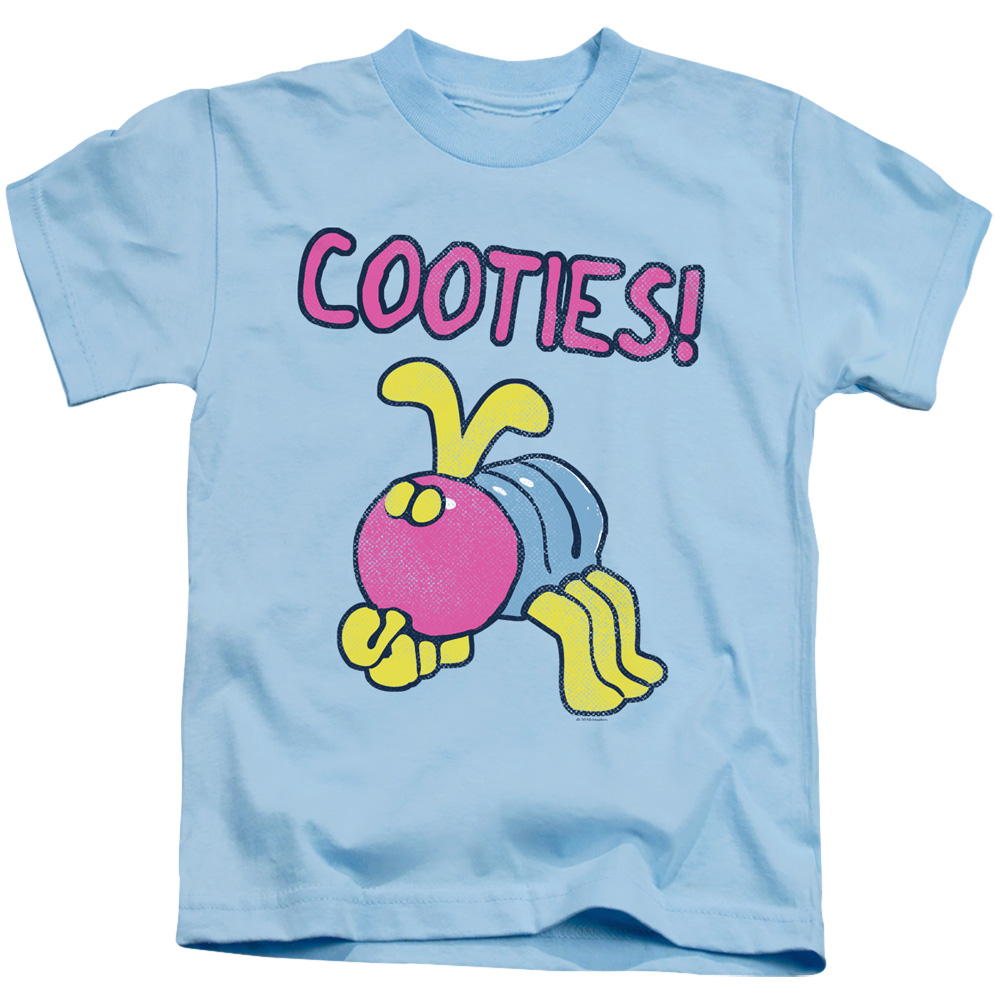 HBRO329-KT-2 Cootie & Ive Got Cooties-Short Sleeve Juvenile 18-1 T-Shirt, Light Blue - Medium 5-6