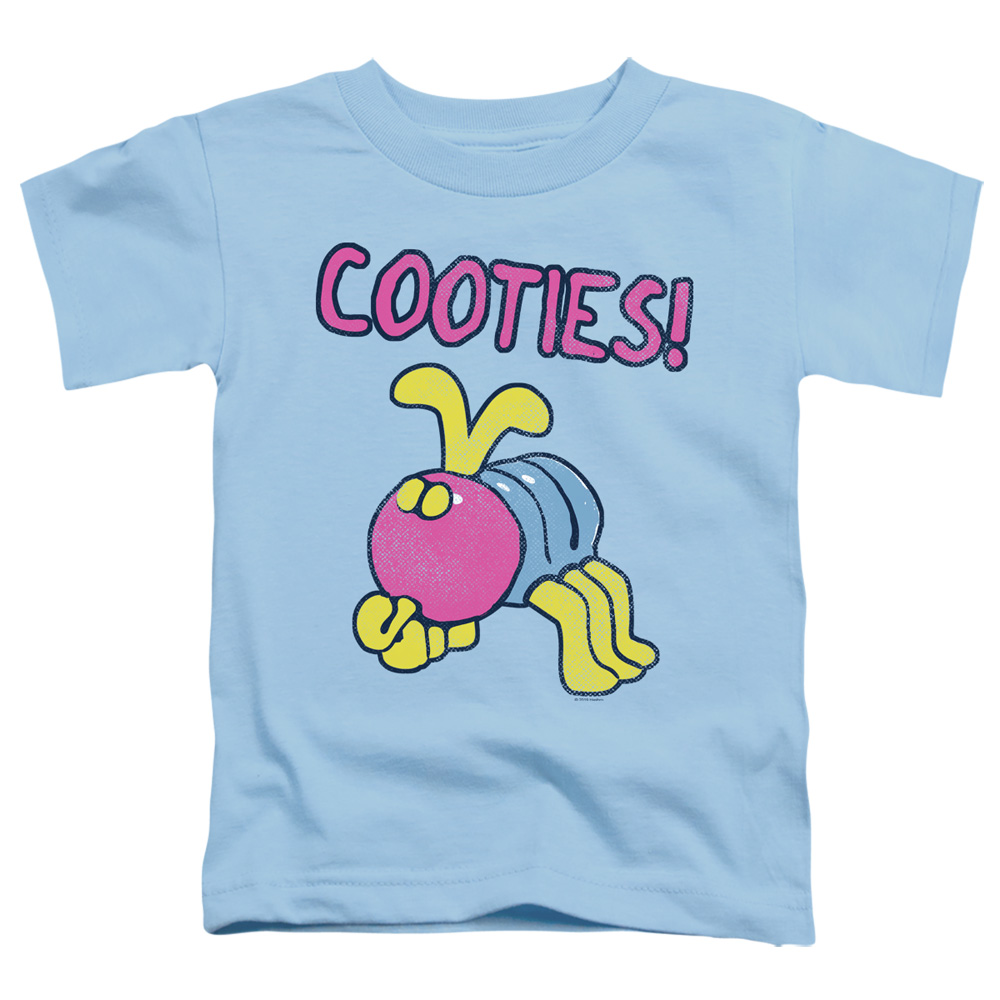 Cootie & Ive Got Cooties-Short Sleeve Toddler Tee, Light Blue - Small 2T