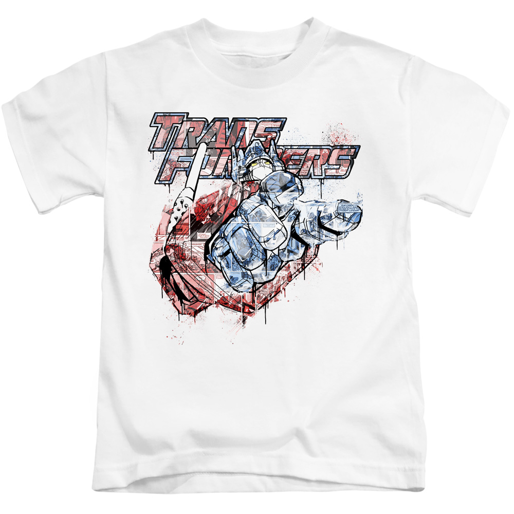 HBRO333-KT-3 Transformer Spray Panels-Short Sleeve Juvenile 18-1 T-Shirt, White - Large 7