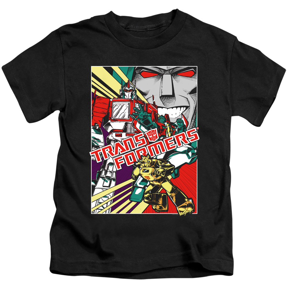 Transformers & Comic Poster-Short Sleeve Juvenile 18-1 T-Shirt, Black - Small 4