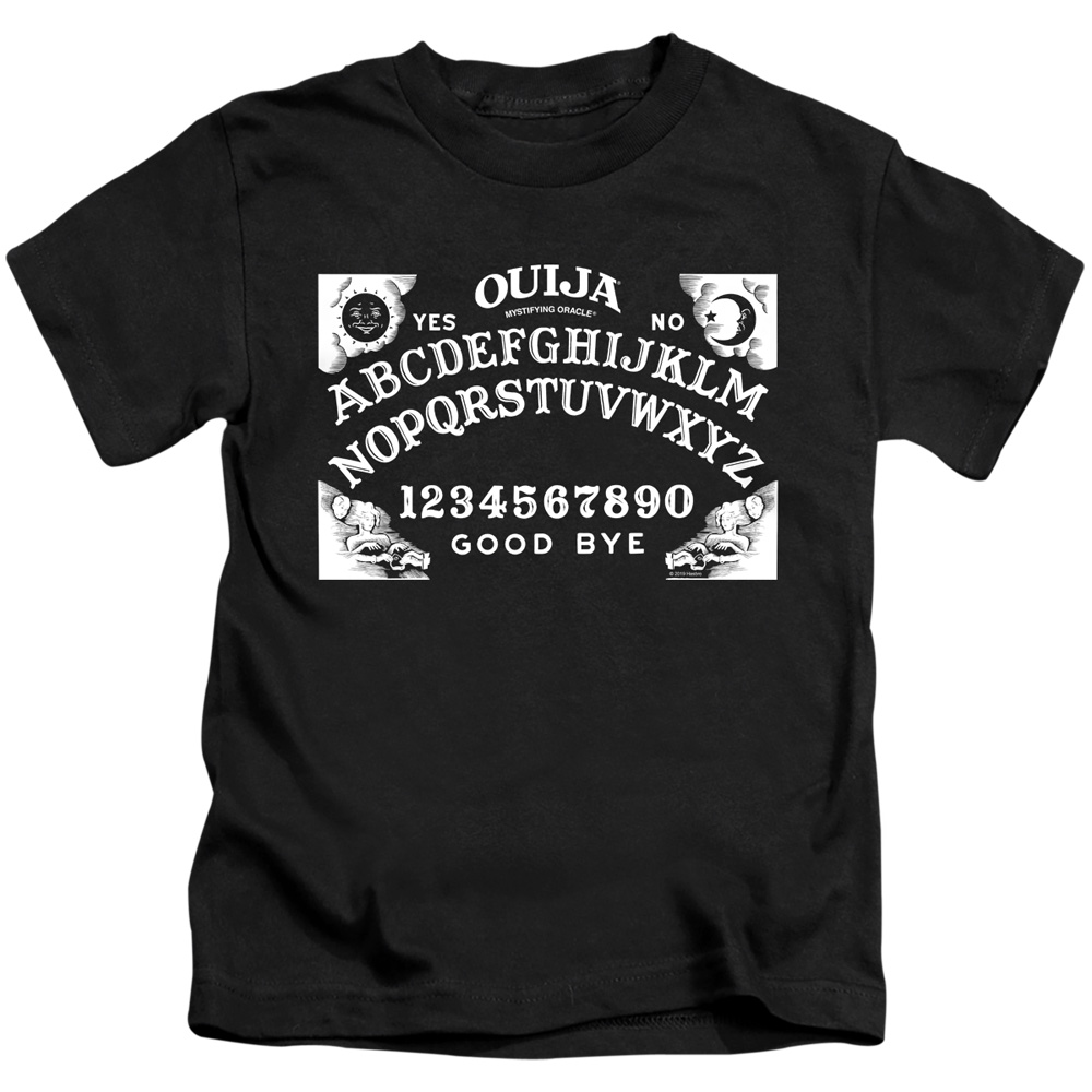 Ouija & Board on Black-Short Sleeve Juvenile 18-1 T-Shirt, Black - Medium 5-6