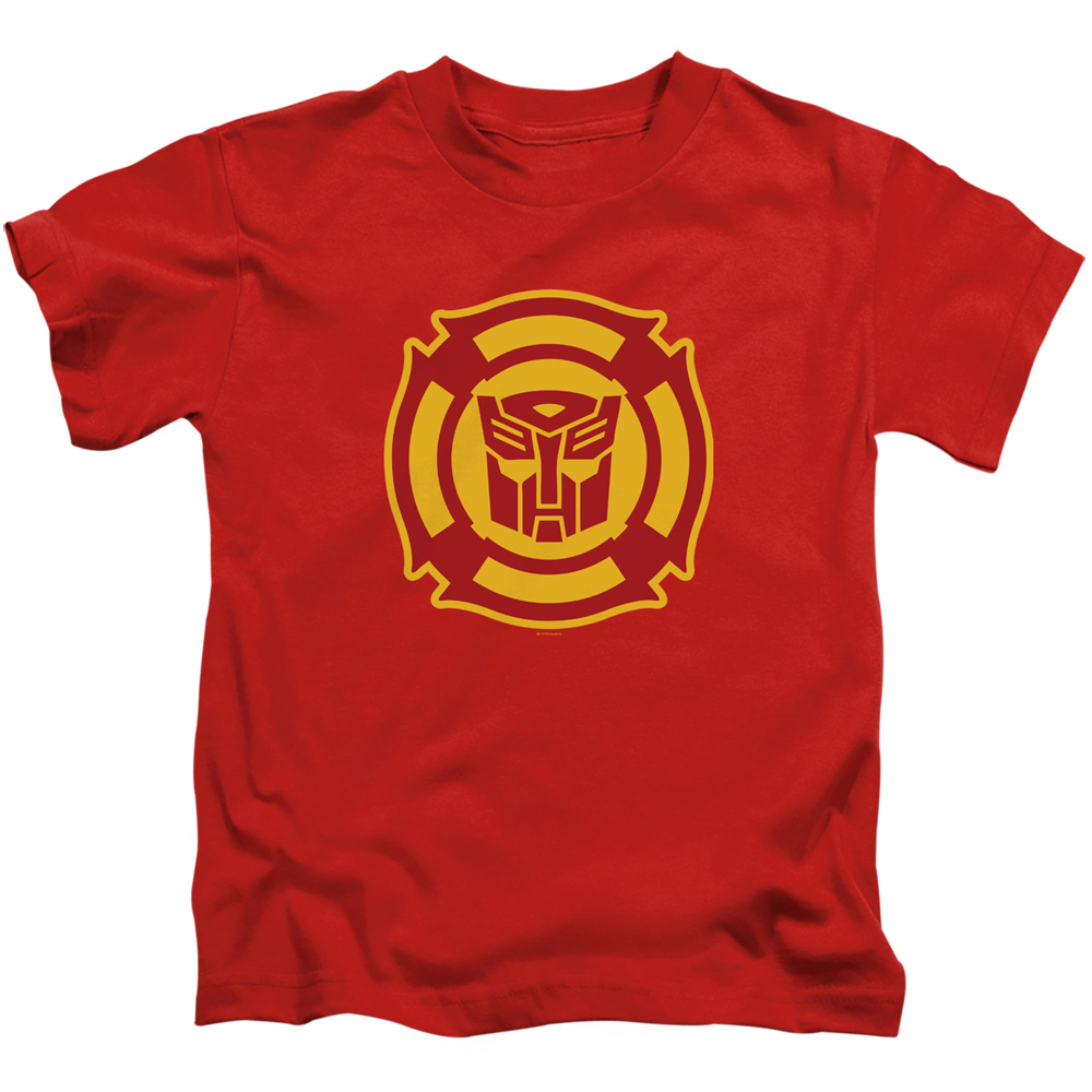 Transformers & Rescue Bots Logo-Short Sleeve Juvenile 18-1 T-Shirt, Red - Medium 5-6