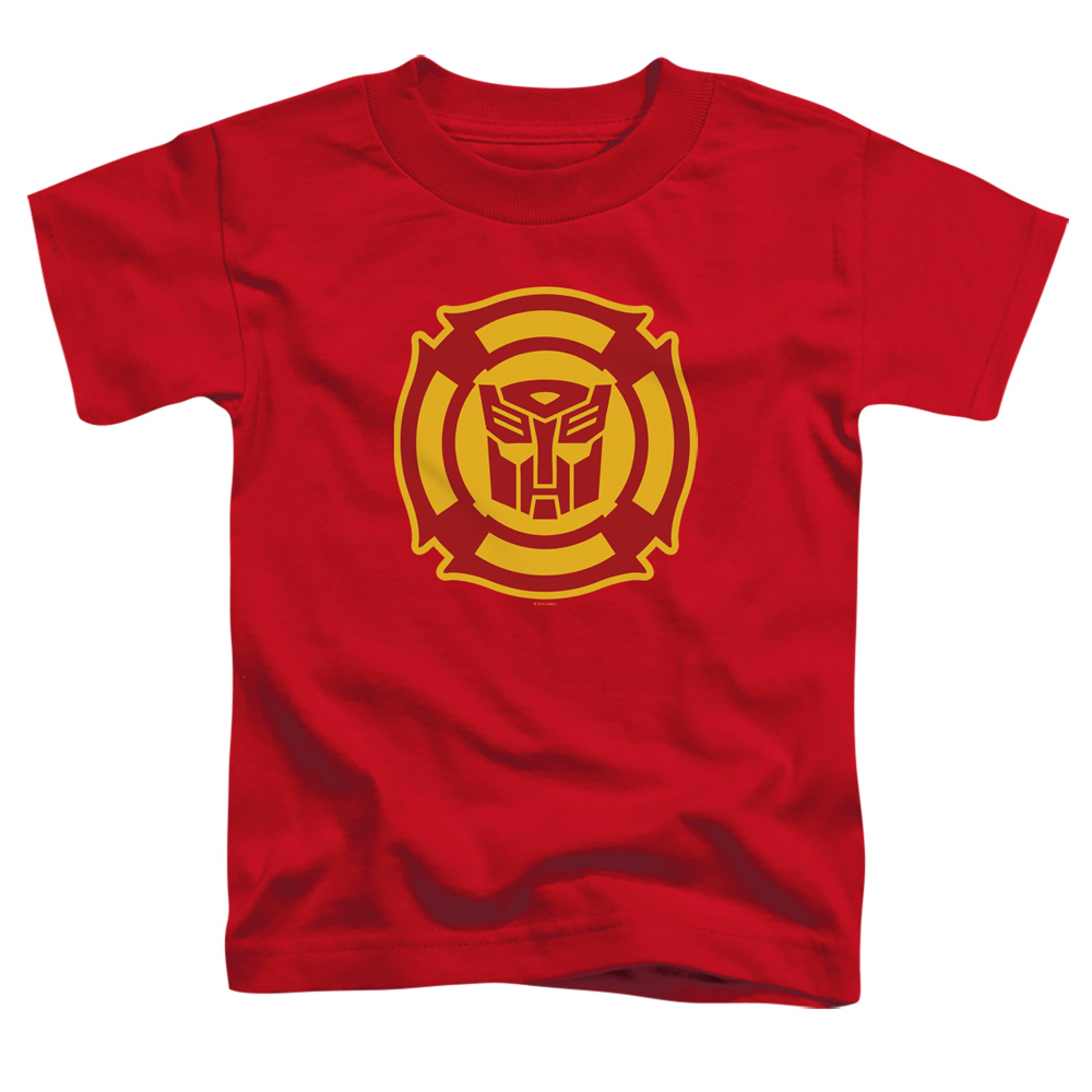 Transformers & Rescue Bots Logo-Short Sleeve Toddler Tee, Red - Large 4T