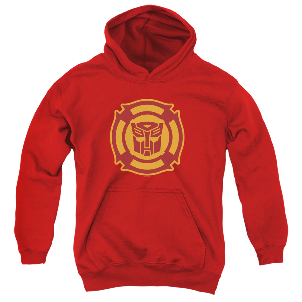 Transformers & Rescue Bots Logo-Youth Pull-Over Hoodie, Red - Medium
