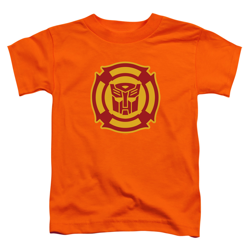 Transformers & Rescue Bots Logo-Short Sleeve Toddler Tee, Orange - Medium 3T