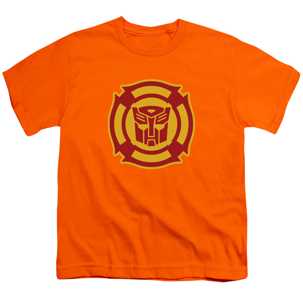 Transformers & Rescue Bots Logo-Short Sleeve Youth 18-1 T-Shirt, Orange - Medium