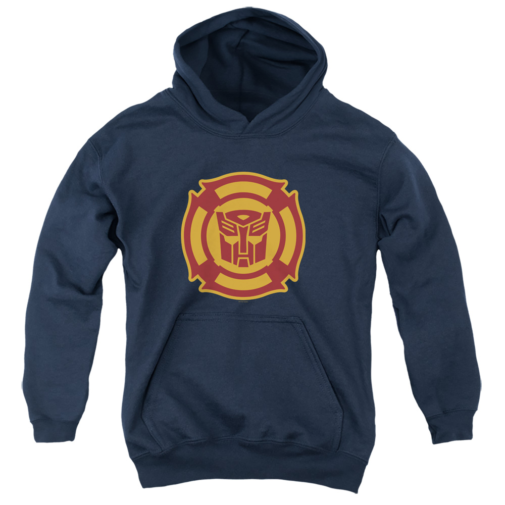 Transformers & Rescue Bots Logo-Youth Pull-Over Hoodie, Navy - Extra Large