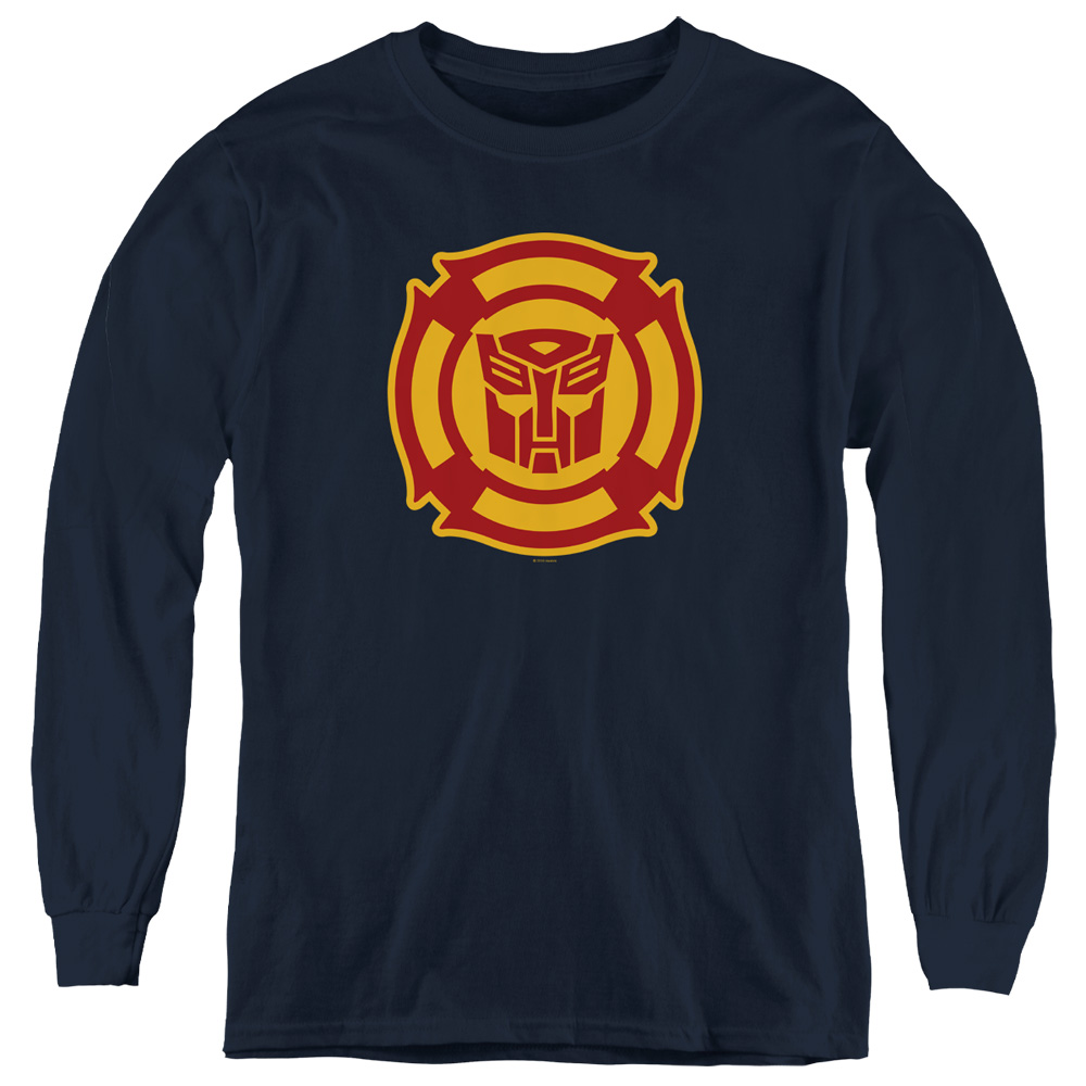 Transformers & Rescue Bots Logo-Youth Long Sleeve T-Shirt, Navy - Extra Large