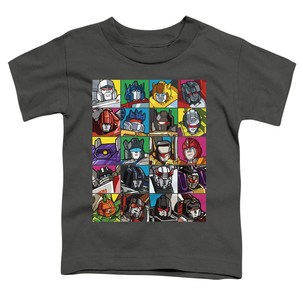 Transformers & Transformer Squares-Short Sleeve Toddler Tee, Charcoal - Medium 3T