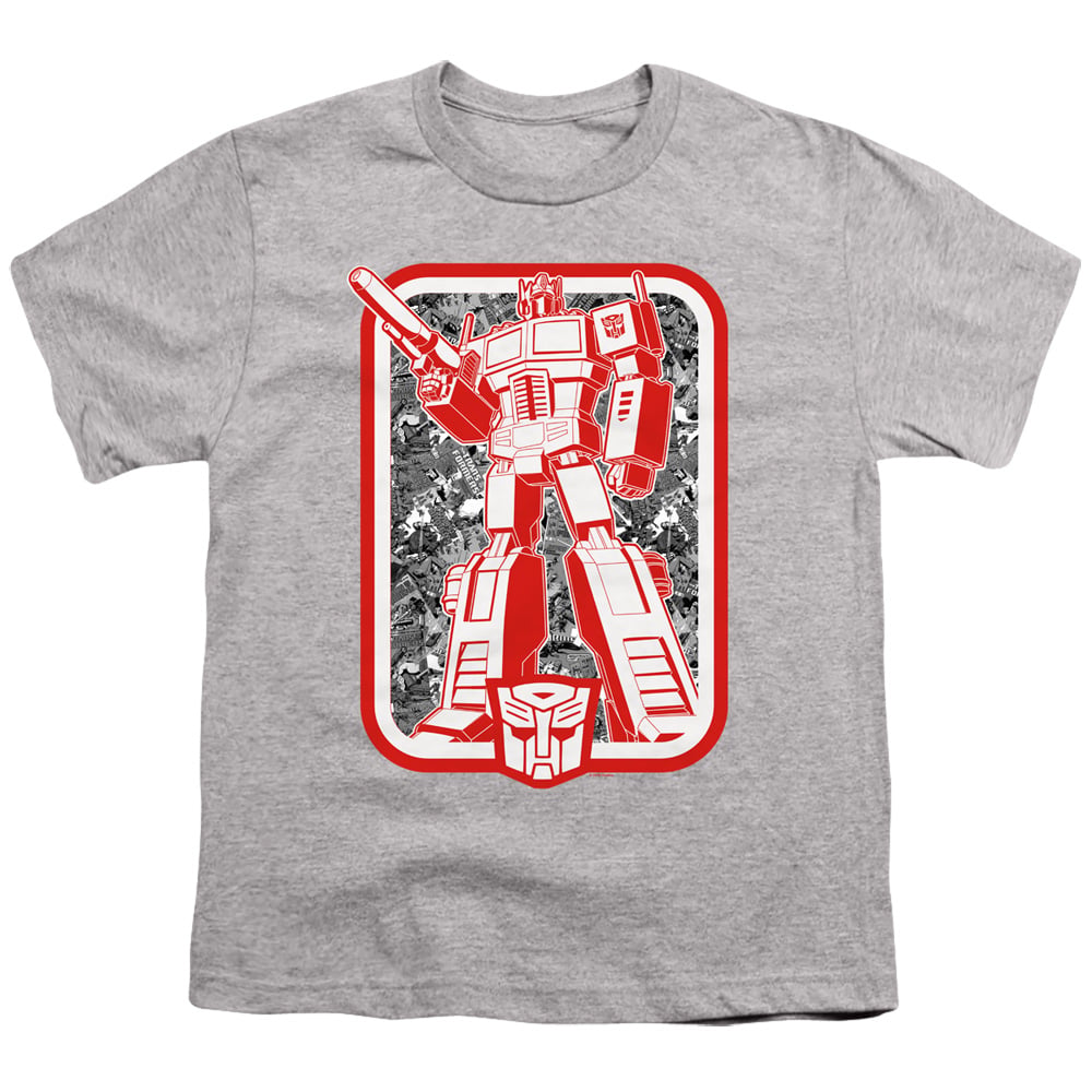 Transformers & Autobot-Short Sleeve Youth 18-1 T-Shirt, Athletic Heather - Medium