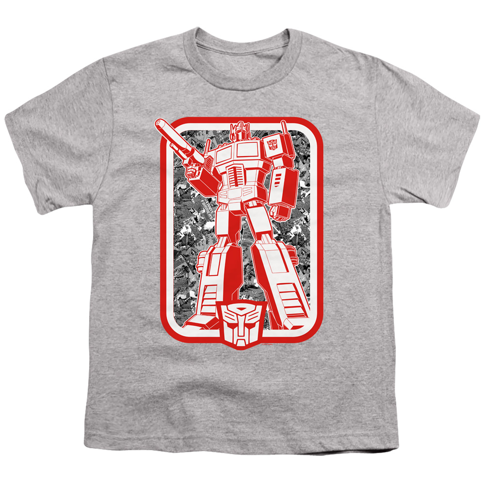 Transformers & Autobot-Short Sleeve Youth 18-1 T-Shirt, Athletic Heather - Extra Large