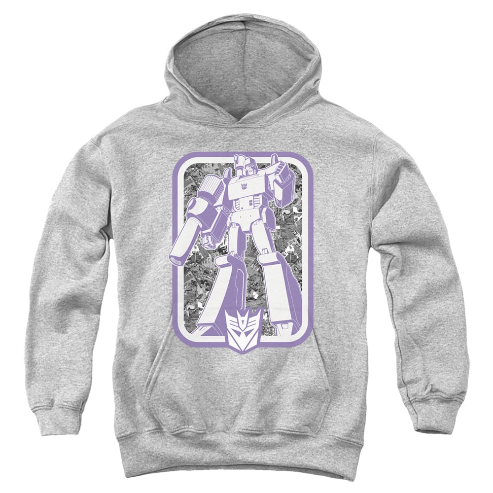 Transformers & Decepticon-Youth Pull-Over Hoodie, Athletic Heather - Extra Large