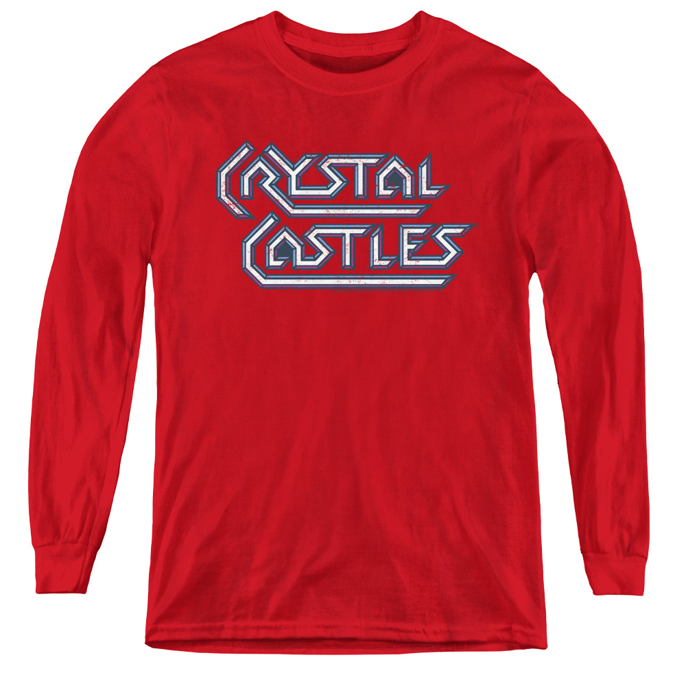 Atari & Crystal Castles Logo-Youth Long Sleeve Tee, Red - Large