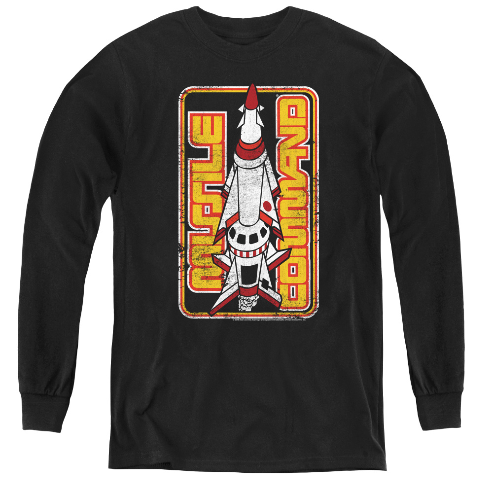 Atari & Missile-Youth Long Sleeve Tee, Black - Small