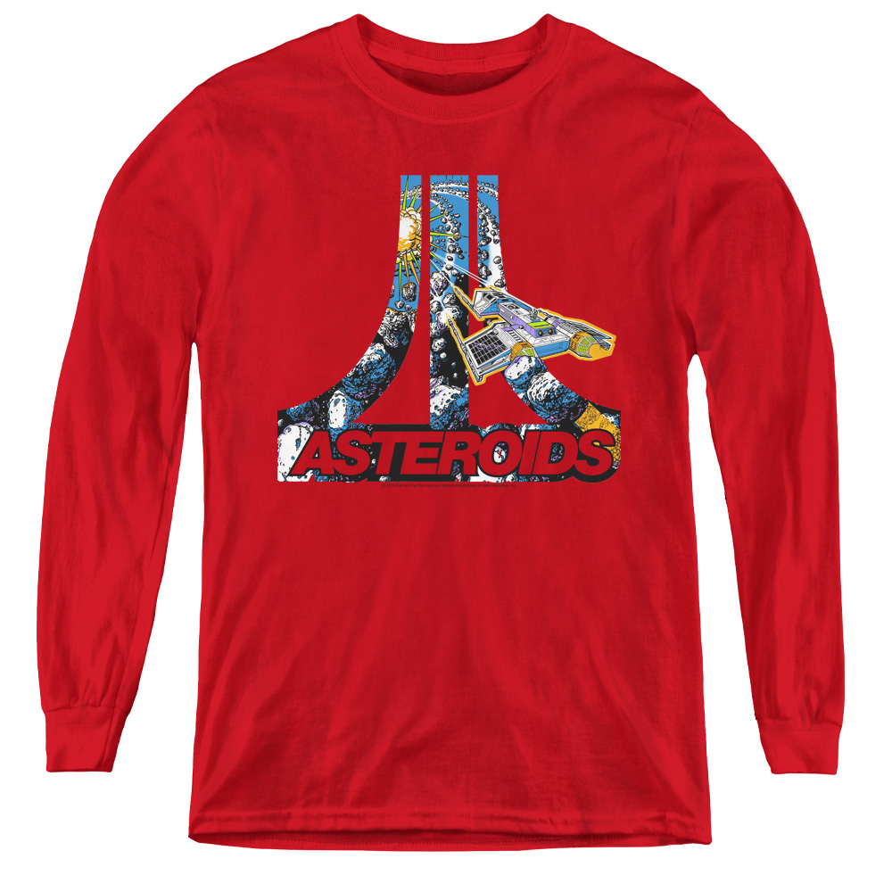 ATRI211-YL-4 Atari & Asteroids Atari-Youth Long Sleeve Tee, Red - Extra Large