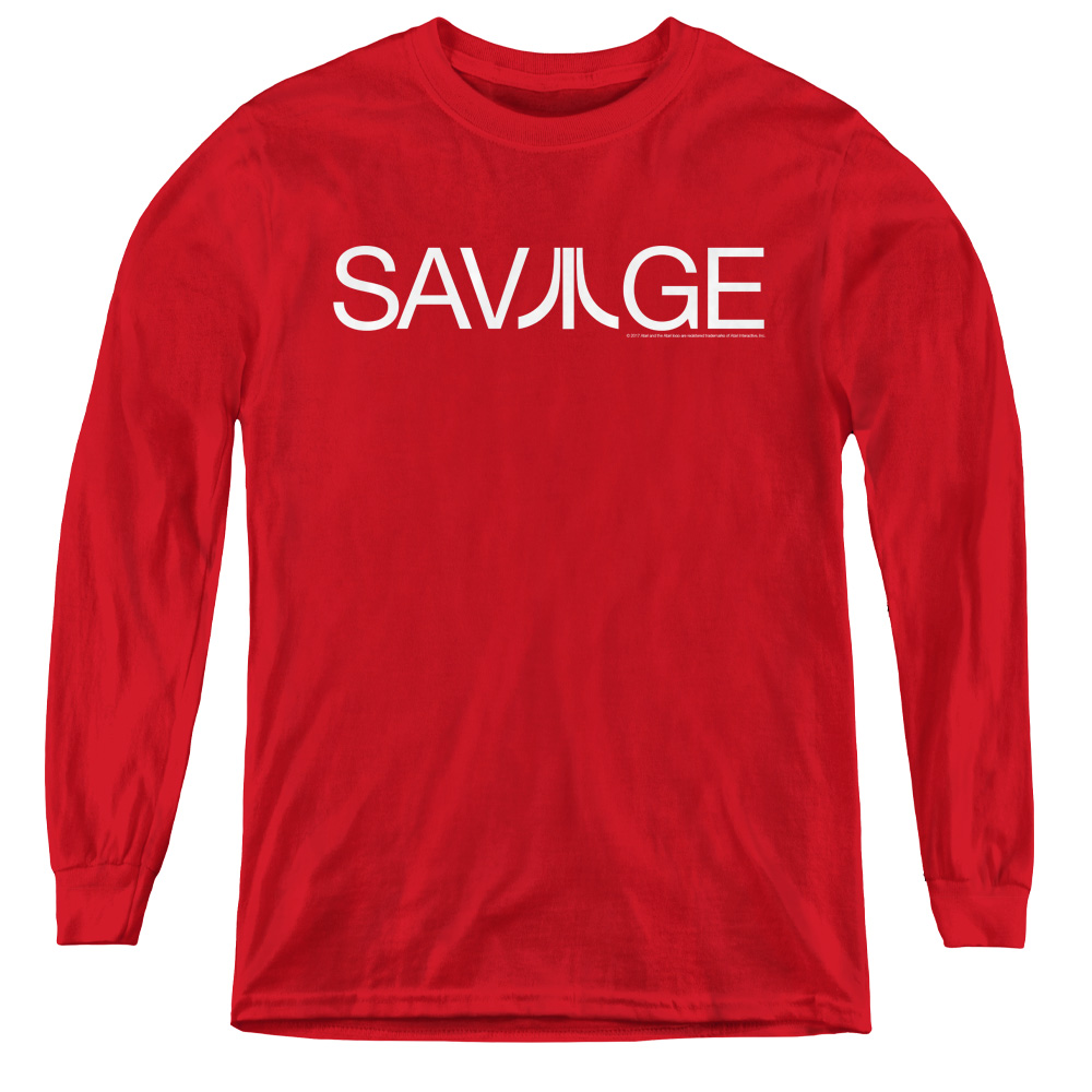 ATRI170-YL-2 Atari & Savage-Youth Long Sleeve Tee, Red - Medium