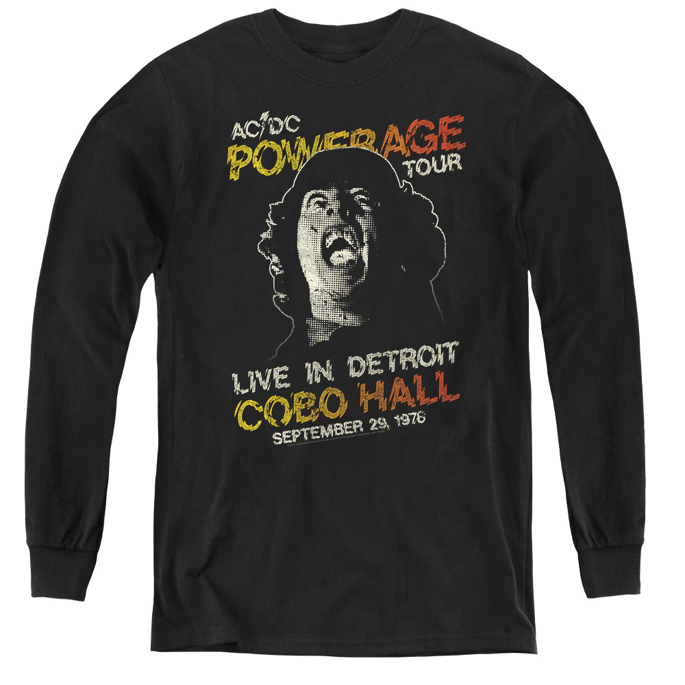 ACDC148-YL-4 ACDC & Powerage Tour-Youth Long Sleeve Tee, Black - Extra Large