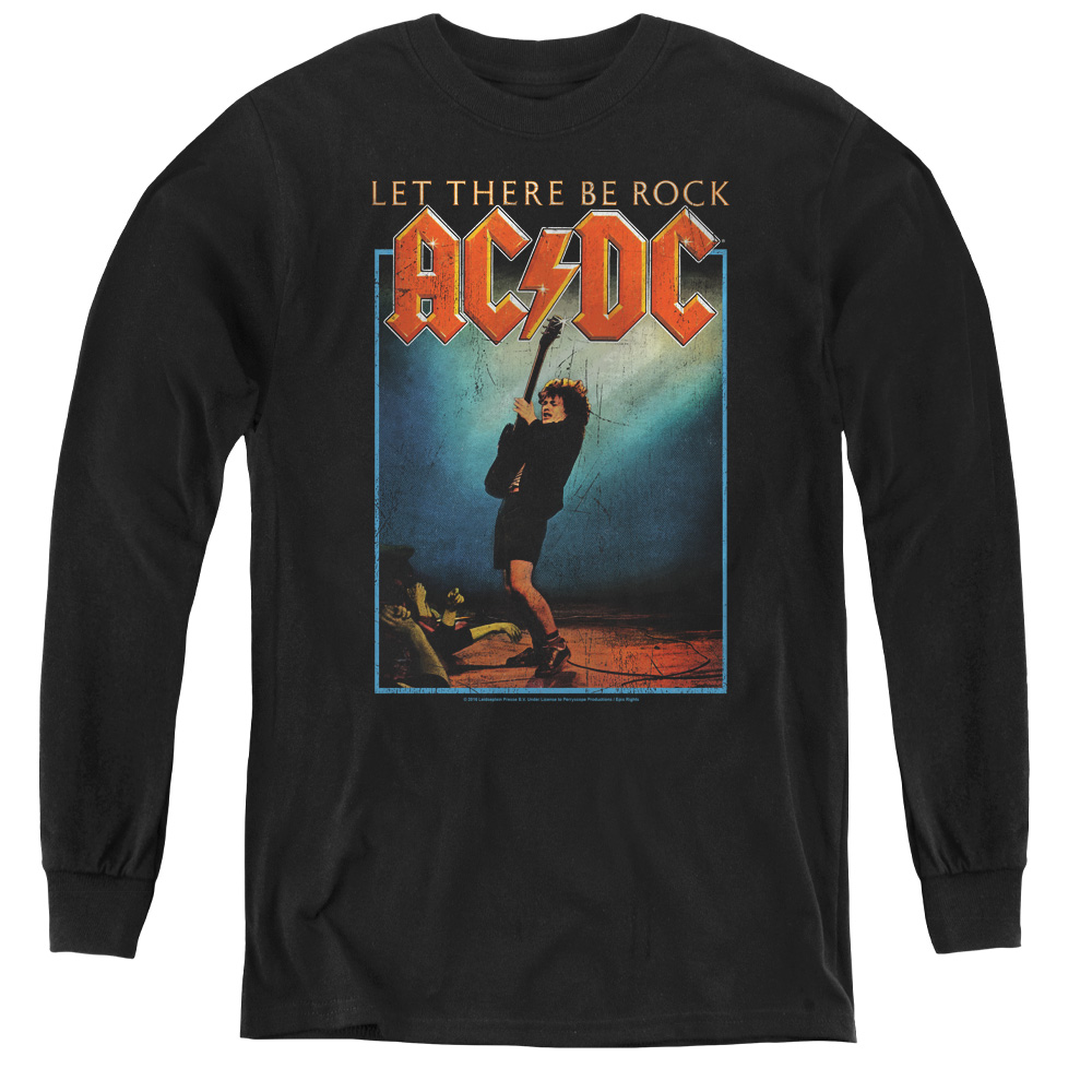 ACDC110-YL-1 ACDC & Let There Be Rock-Youth Long Sleeve Tee, Black - Small