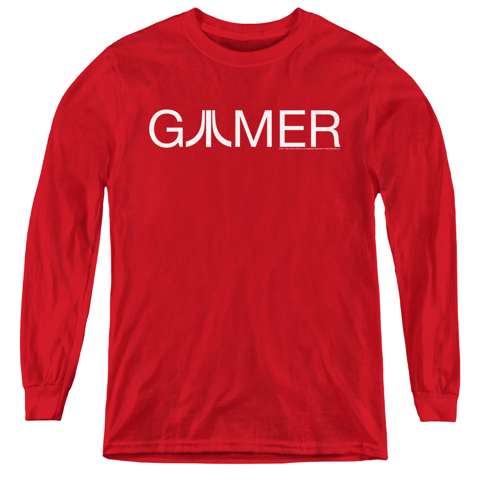 ATRI164-YL-2 Atari & Gamer-Youth Long Sleeve Tee, Red - Medium