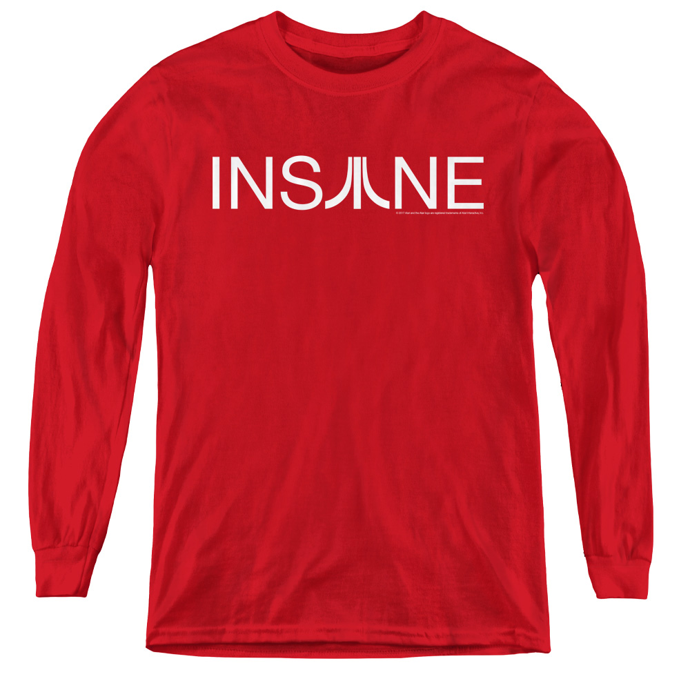 ATRI165-YL-4 Atari & Insane-Youth Long Sleeve Tee, Red - Extra Large