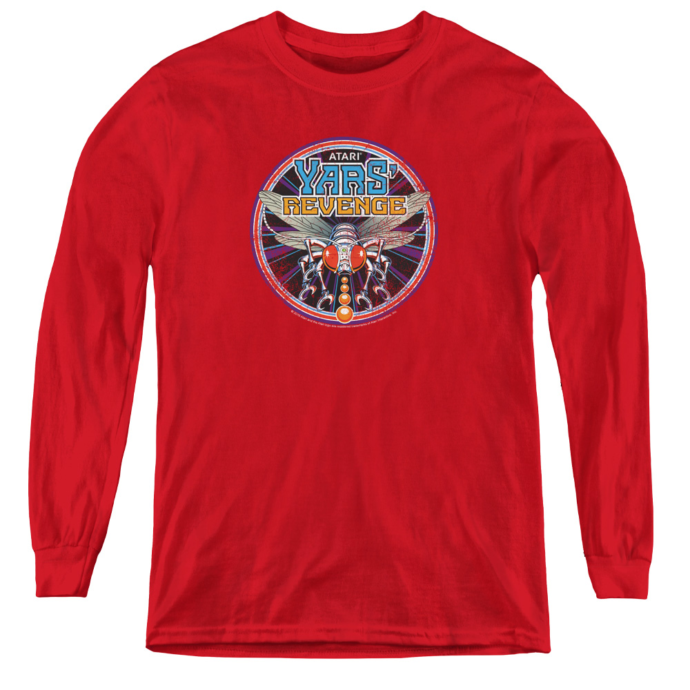 Atari & Yars Revenge Patch-Youth Long Sleeve Tee, Red - Medium