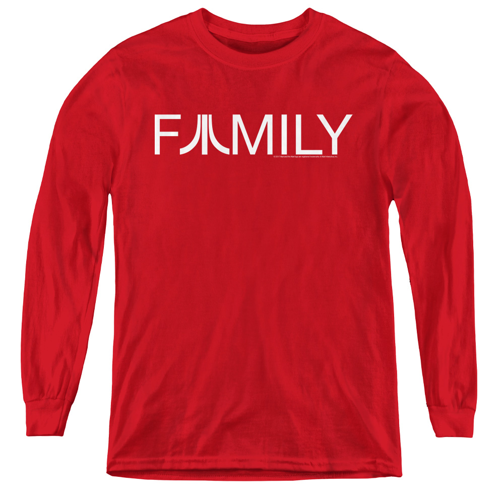 Atari & Family-Youth Long Sleeve Tee, Red - Medium