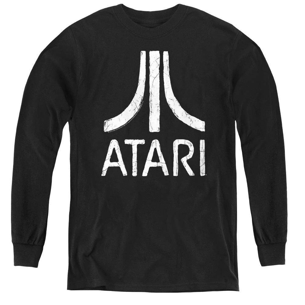Atari & Rough Logo-Youth Long Sleeve Tee, Black - Large