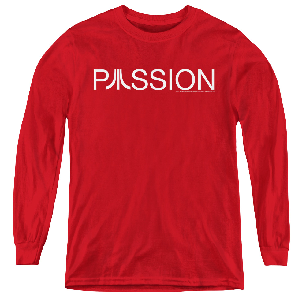 ATRI166-YL-2 Atari & Passion-Youth Long Sleeve Tee, Red - Medium
