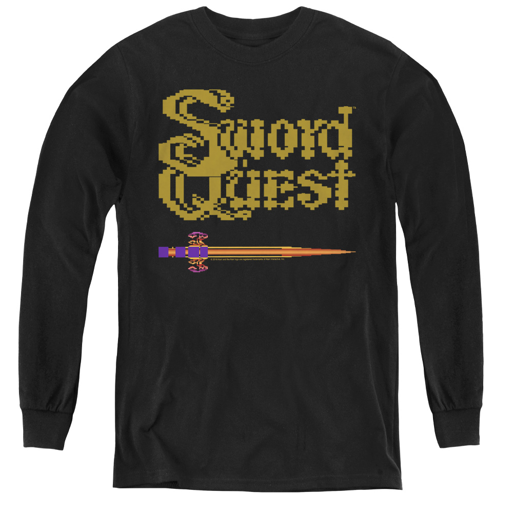ATRI207-YL-3 Atari & 8 Bit Sword-Youth Long Sleeve Tee, Black - Large