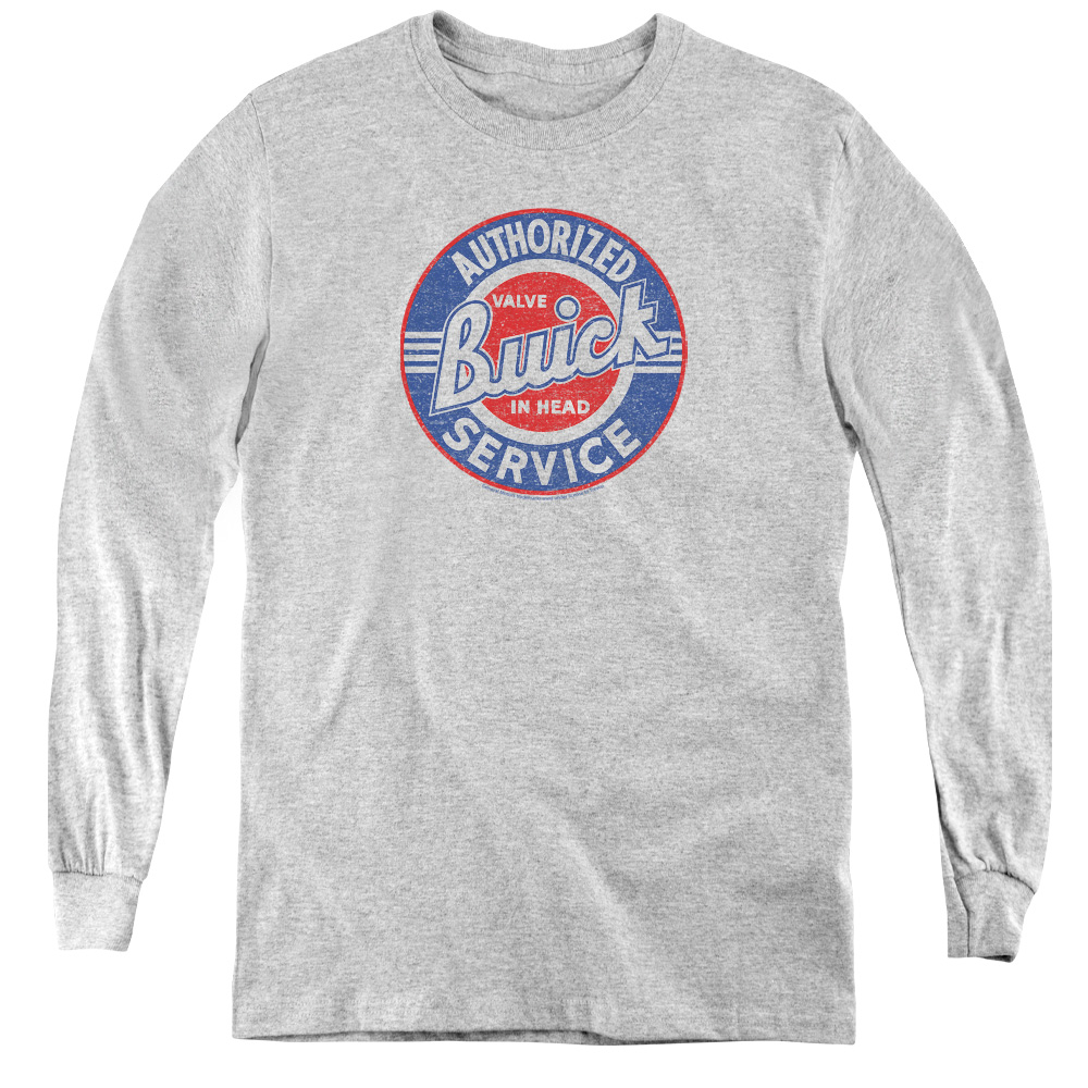 BUK100-YL-4 Buick & Authorized Service-Youth Long Sleeve Tee, Athletic Heather - Extra Large