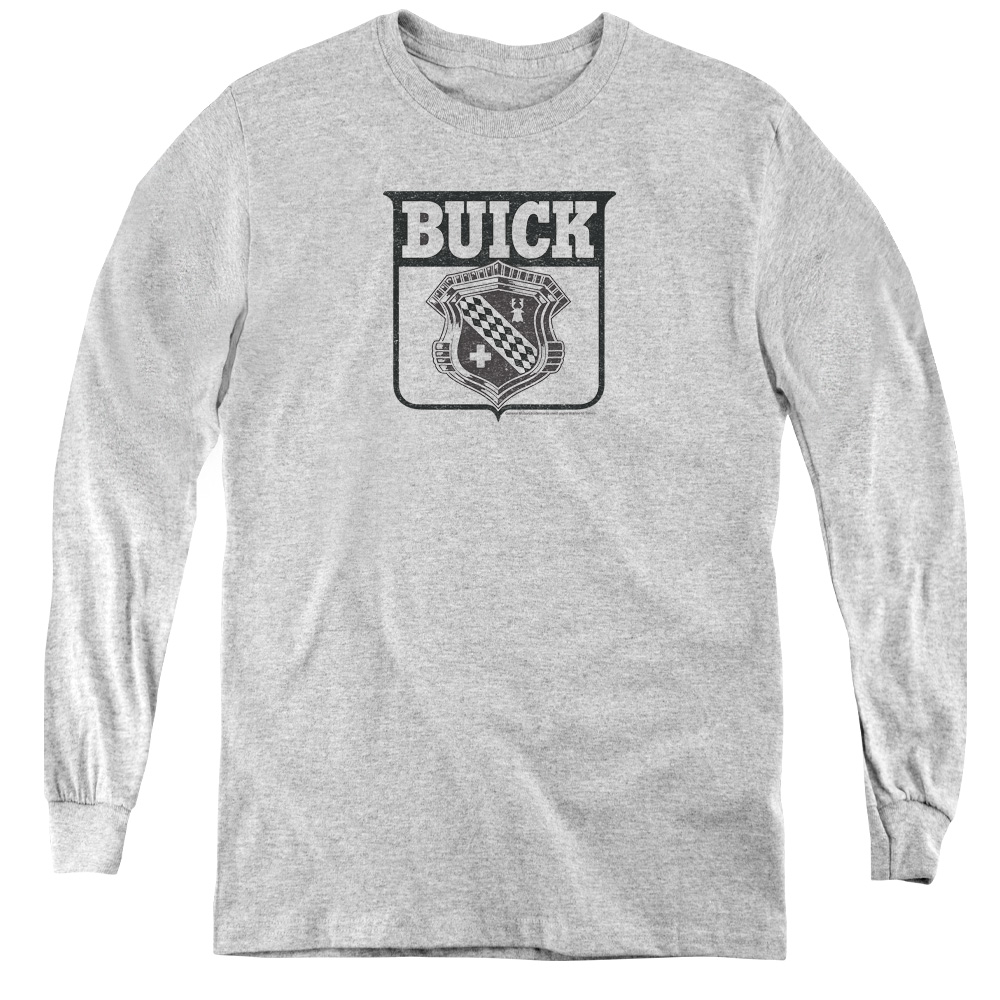 BUK103-YL-4 Buick & 1946 Emblem-Youth Long Sleeve Tee, Athletic Heather - Extra Large
