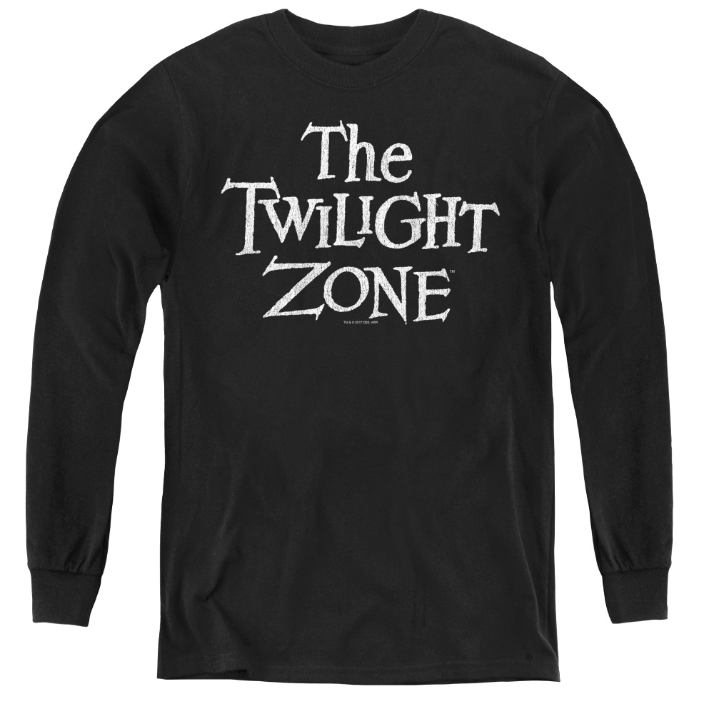 CBS1001-YL-2 Twilight Zone & Logo-Youth Long Sleeve Tee, Black - Medium