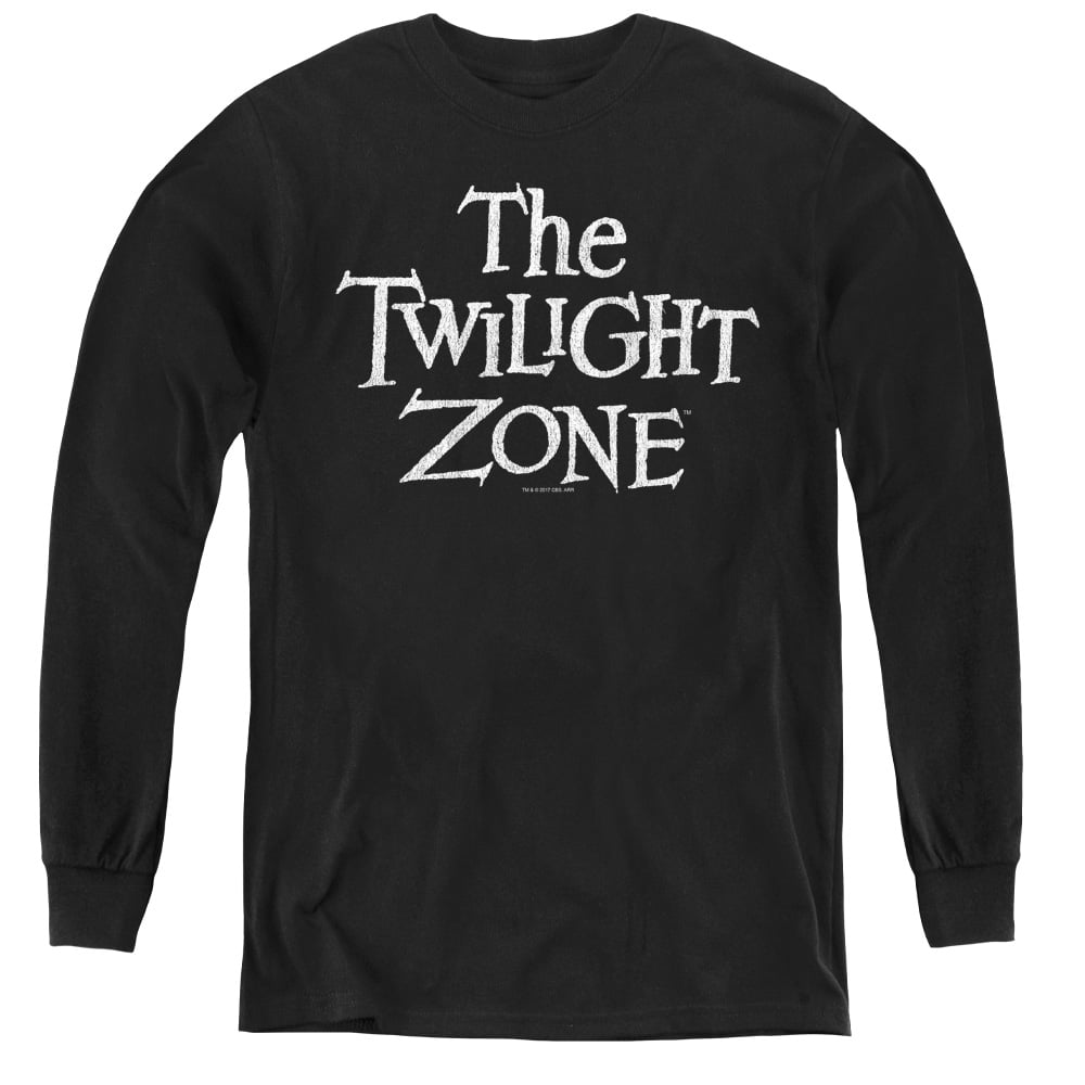 CBS1001-YL-4 Twilight Zone & Logo-Youth Long Sleeve Tee, Black - Extra Large