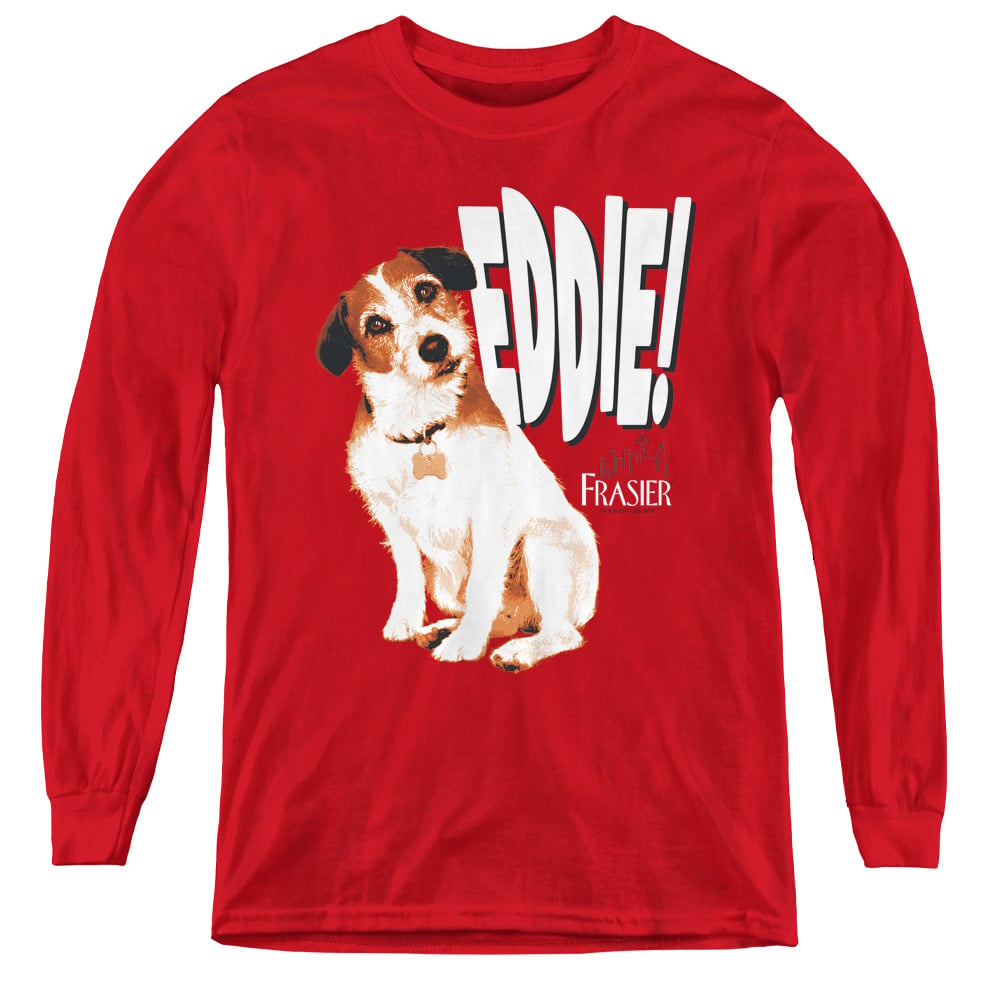 CBS1010-YL-3 Frasier & Eddie-Youth Long Sleeve Tee, Red - Large