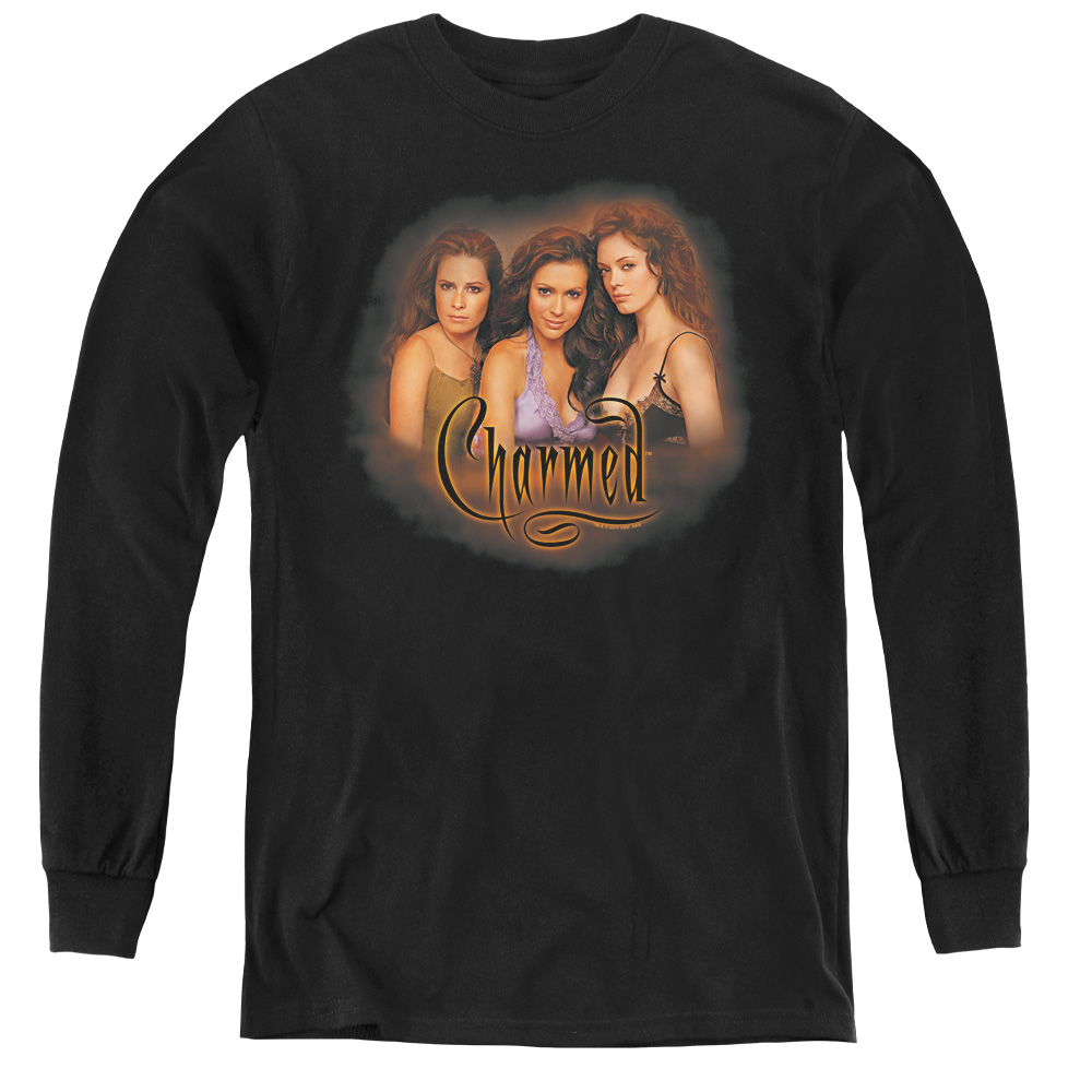 Charmed & Smokin-Youth Long Sleeve Tee, Black - Extra Large